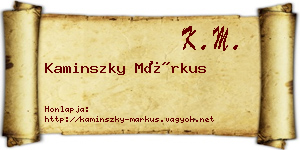 Kaminszky Márkus névjegykártya